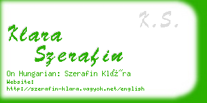 klara szerafin business card